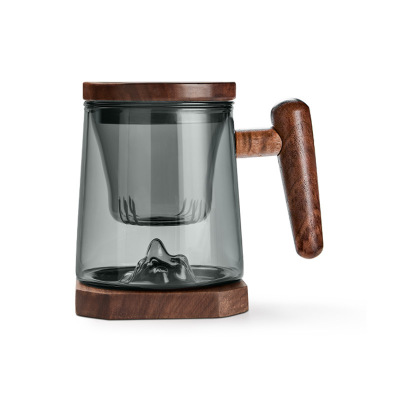 Filter Brew Tea Cup with Lid Glass