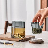 Filter Brew Tea Cup with Lid Glass