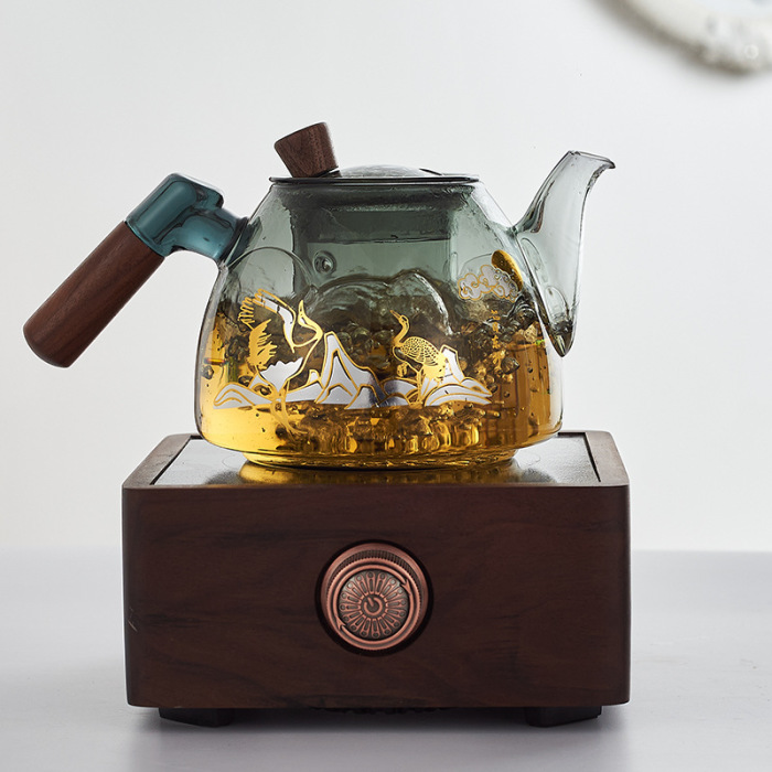 New thick borosilicate glass teapot